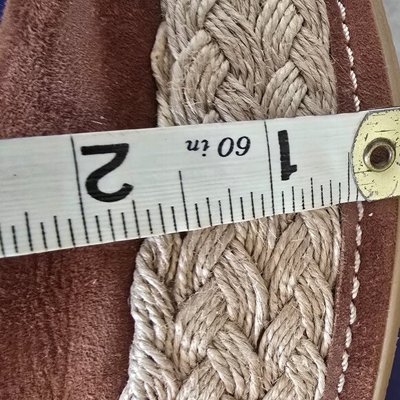 Stuart Weitzman suede tan wedge sandal 11.5M - Picture 7 of 8